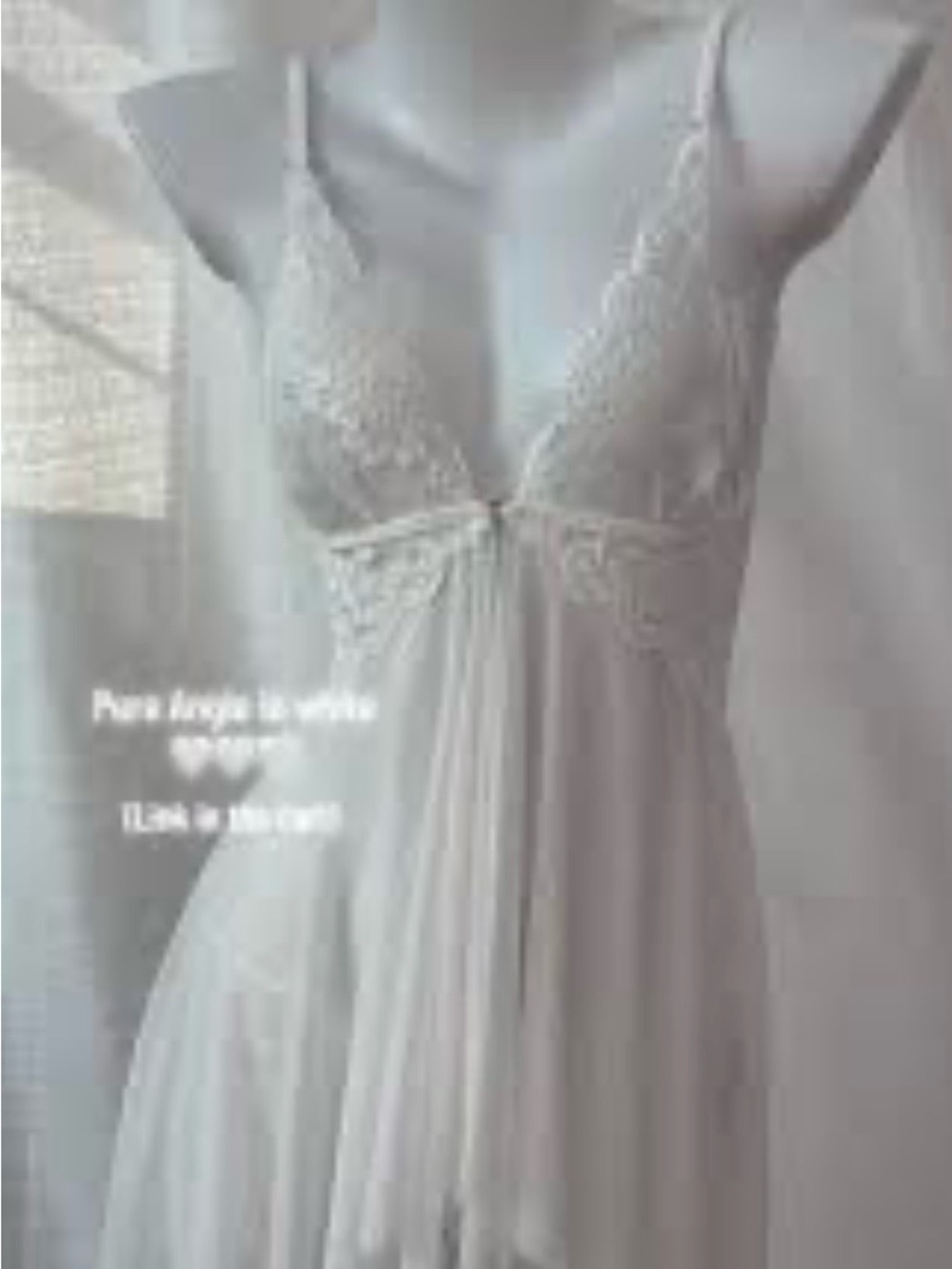 Sheer Lace Babydoll Chemise in White - Delicate Nightwear size L - Picture 9 of 13